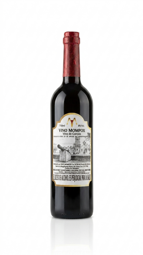 Botella Vino Artesanal de Corozo Vino Mompox